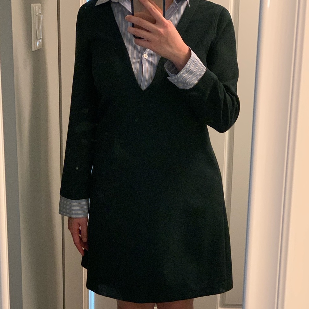 Green shirt dress